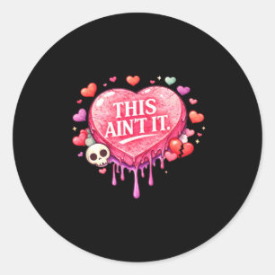 Sticker Rond cadeau de la Saint-Valentin drôle conversation cœu