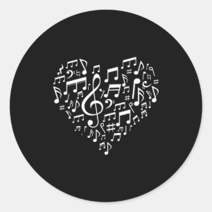 Sticker Rond Cadeau de la Saint-Valentin pour amateurs de musiq