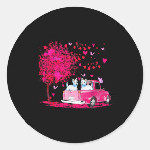 Sticker Rond Cadeau de la Saint-Valentin pour couple Westie en