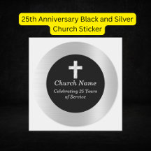 Cadeau de l'église noir et argent pour le 25e anni