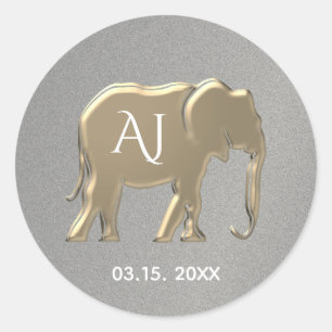 Sticker Rond Cadeau de mariage Argent et Or