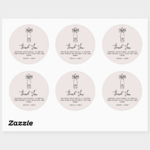 Sticker Rond Cadeau de mariage Coquette pour aller à la chapell