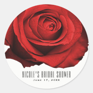 Sticker Rond Cadeau de mariage élégant et rustique avec rose ro