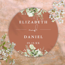 Cadeau de mariage en terre cuite de verdure floral