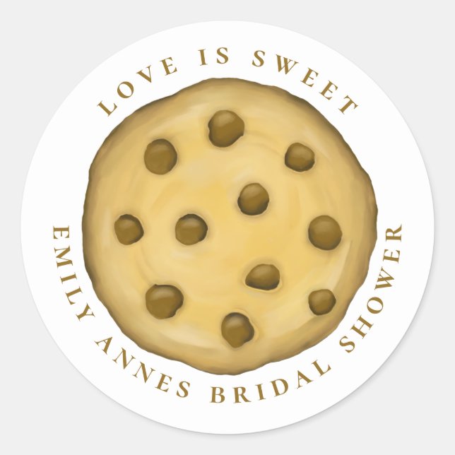 Sticker Rond Cadeau de Mariage Mignon Biscuit Capriceux L'amour (Devant)