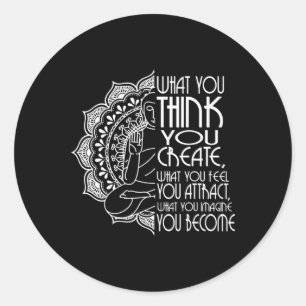 Sticker Rond Cadeau de méditation bouddhiste spirituel de la lo