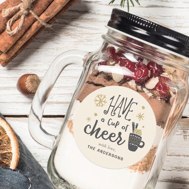 Sticker Rond Cadeau de mélange de boisson de vacances "Ayez une (Créateur téléchargé)