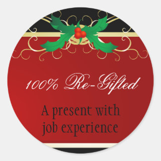 Sticker Rond Cadeau de Noël