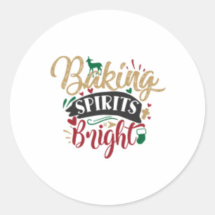 Sticker Rond Cadeau de Noël   Baking Spiritueux