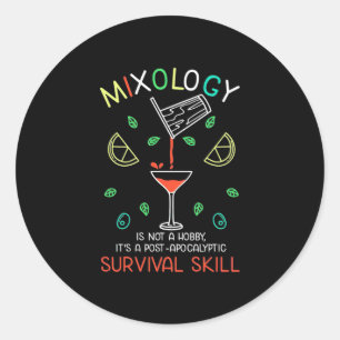 Sticker Rond Cadeau de Noël   Barman Mixologue