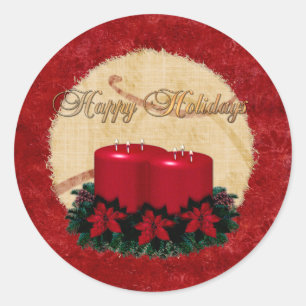 Sticker Rond CADEAU DE Noël Classique Holiday Deco
