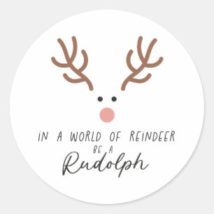 Sticker Rond Cadeau De Noël Dans Un Monde De Rennes