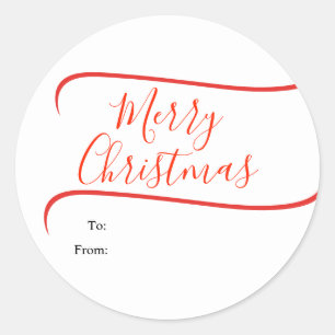 Sticker Rond Cadeau de Noël élégant en calligraphie