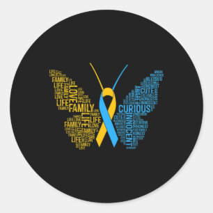 Sticker Rond Cadeau de prise en charge du papillon de sensibili