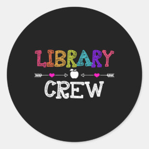 Sticker Rond Cadeau de professeur d'équipe de bibliothèque amus