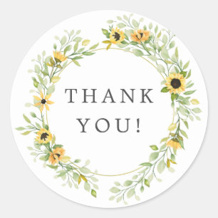 Sticker Rond Cadeau de remerciement de Baby Shower Mariée Fleur