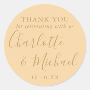 Sticker Rond Cadeau de remerciement de mariage avec écriture Ch
