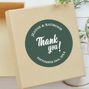 Sticker Rond Cadeau de Remerciement de Mariage Élégant et Perso
