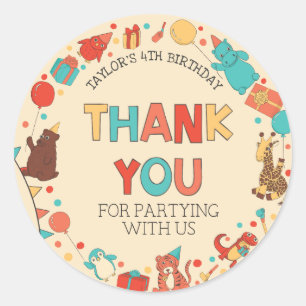 Sticker Rond Cadeau de remerciement pour amis de la fête