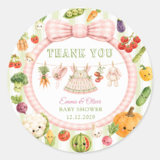 Sticker Rond Cadeau de remerciement pour Baby Shower Fille Élev