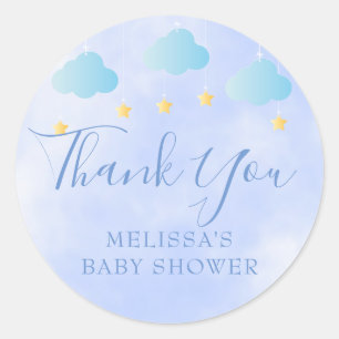 Sticker Rond Cadeau de remerciement pour Baby Shower Garçon Ble