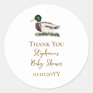 Sticker Rond Cadeau de remerciement pour bébé shower Canard col