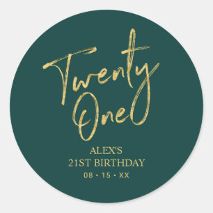 Sticker Rond Cadeau de remerciement pour fête d'anniversaire 21