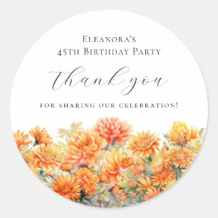 Sticker Rond Cadeau de remerciement pour la fleur de naissance