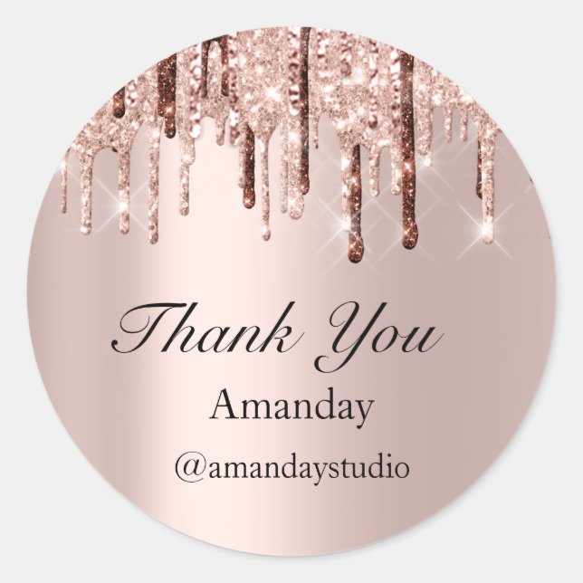 Sticker Rond Cadeau de remerciement pour mariage Rose pour un 1 (Devant)