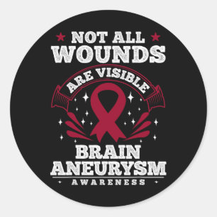 Sticker Rond Cadeau De Sensibilisation À L'Anévrisme Du Cerveau