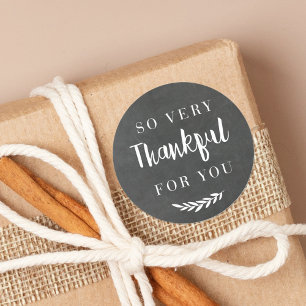 Sticker Rond Cadeau de Thanksgiving d'automne gris rustique