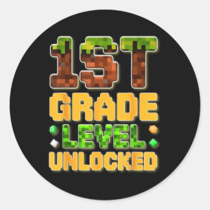 Sticker Rond Cadeau d'école pour enfant de niveau 1ère année dé