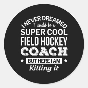 Sticker Rond Cadeau d'entraîneur de hockey sur gazon