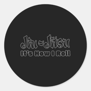 Sticker Rond Cadeau d'entraîneur de Jiu Jitsu comment rouler BJ