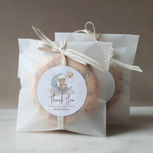 Sticker Rond Cadeau d'ours en peluche Baby Shower