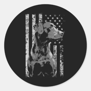 Sticker Rond Cadeau drapeau USA patriotique pour propriétaire d