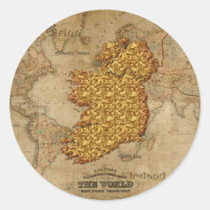 Sticker Rond Cadeau du concepteur de cartes du Vieux Monde