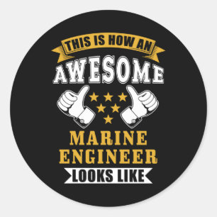 Sticker Rond Cadeau du mécanicien maritime