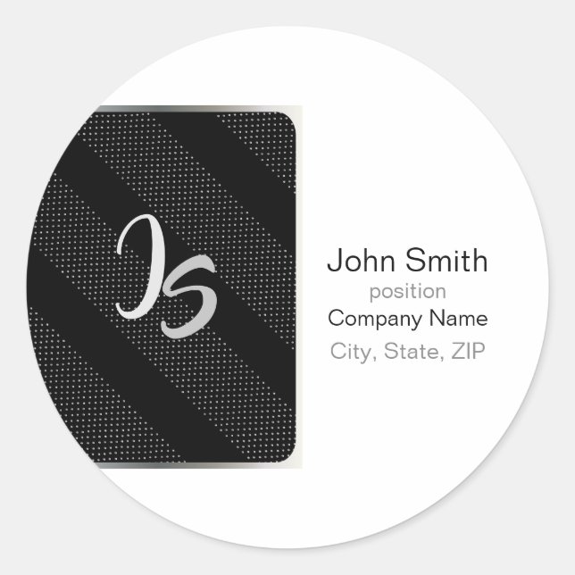Sticker Rond Cadeau élégant avec personnalisation Monogramme ar (Devant)