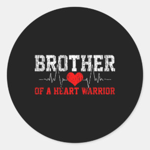 Sticker Rond Cadeau Frère de battement de coeur