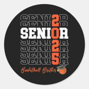 Sticker Rond Cadeau frère Senior 2025 Sketll de la promotion de