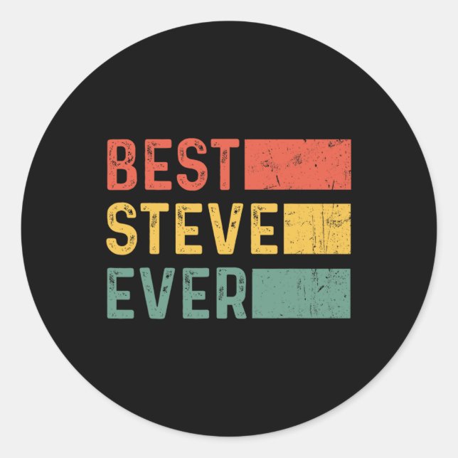 Sticker Rond Cadeau Fun Noël Anniversaire Pour Steve - Best Ste (Devant)
