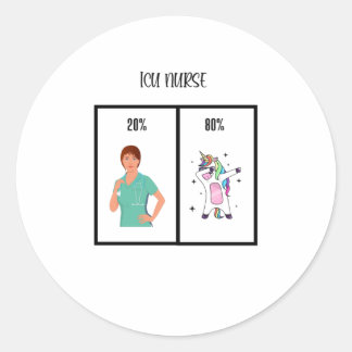 Sticker Rond Cadeau Infirmière de l'ICU pour les infirmières de