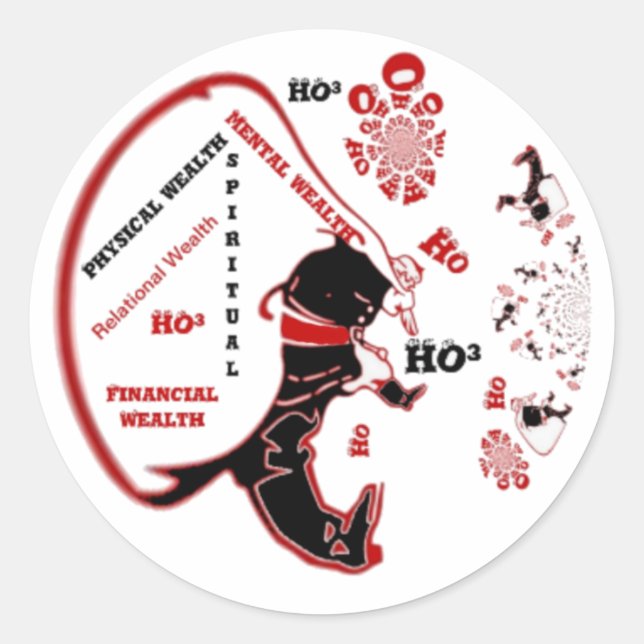 Sticker Rond Cadeau Père Noël Secret - Prospérité et Richesse (Devant)