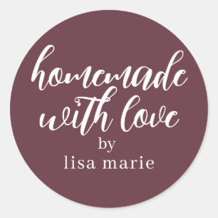 Sticker Rond Cadeau personnalisé de Bourgogne fait avec amour