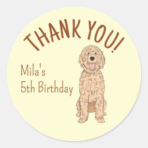 Sticker Rond Cadeau personnalisé de remerciement pour anniversa
