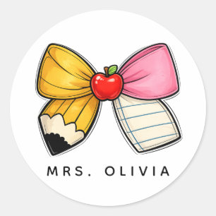 Sticker Rond Cadeau personnalisé pour enseignant Enseignant s