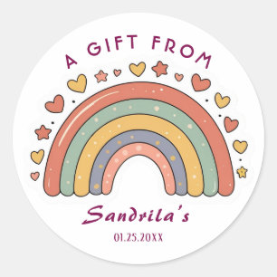 Sticker Rond Cadeau personnalisé simple et mignon de style rétr