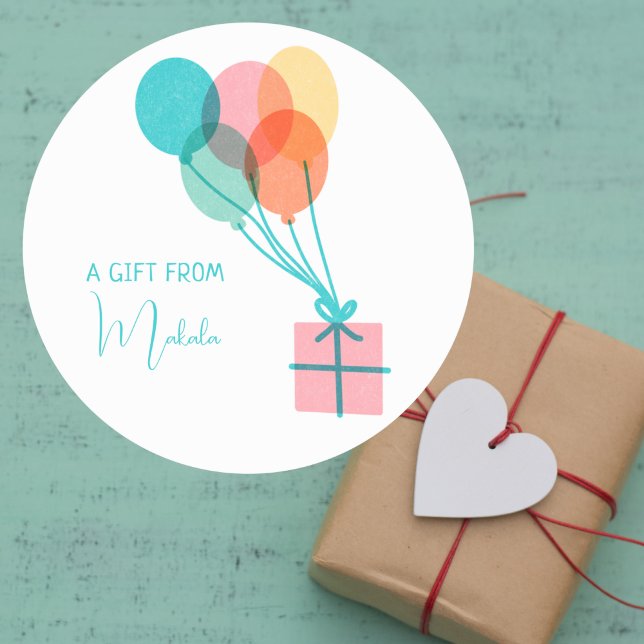 Sticker Rond Cadeau personnalisé simple moderne de (Créateur téléchargé)