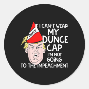 Sticker Rond Cadeau politique anti-Trump Trump avec un chapeau 